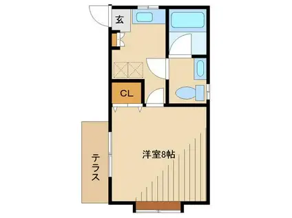 ハイツM(1K/1階)の間取り写真
