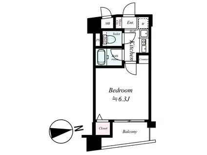 エイペックス大手通(1K/3階)の間取り写真