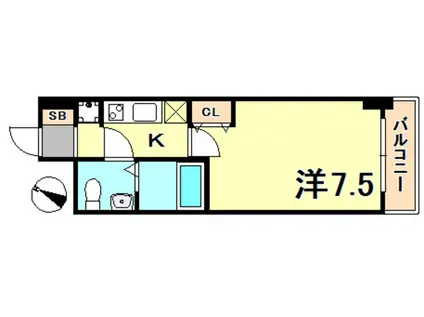 SERENITE三宮(1K/10階)の間取り写真