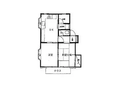 安西ハイツA(2DK/2階)の間取り写真