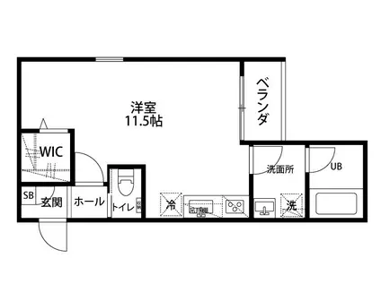シュトラーセ幸町(ワンルーム/1階)の間取り写真