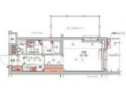 ハーモニーレジデンス新宿 THE ノース(1K/2階)の間取り写真