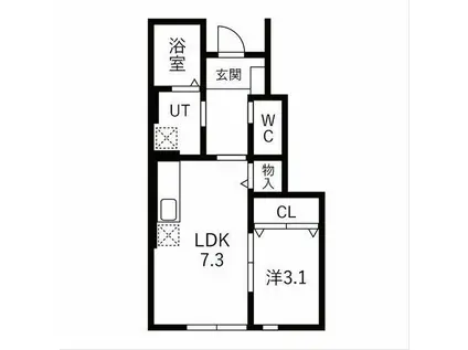 ブラストI A102(1LDK/1階)の間取り写真