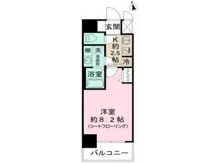 N-STAGEさがみ野(1K/6階)の間取り写真