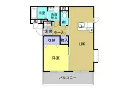 カーサディファータ(1LDK/2階)の間取り写真