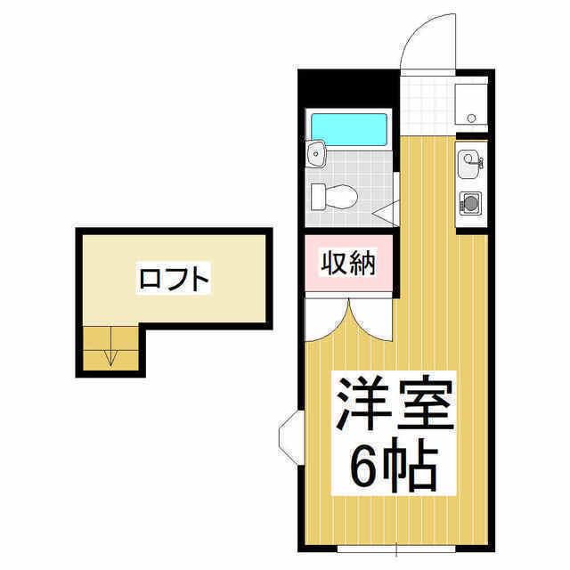 第1ビレッヂ白瀬渕(ワンルーム/2階)の間取り写真