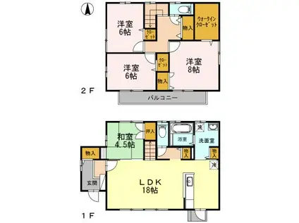 ひだまりガーデン森町 II(4LDK/1階)の間取り写真