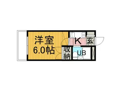 キャトルセゾン清新(1K/3階)の間取り写真