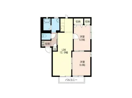 クレールメゾン A(2LDK/1階)の間取り写真