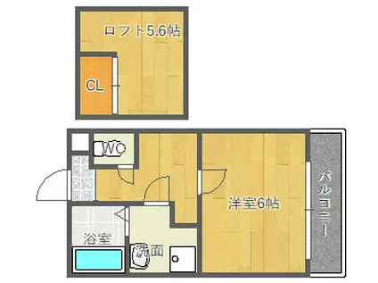 アヴェニール泉町(ワンルーム/2階)の間取り写真