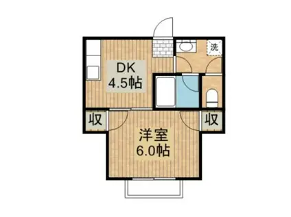 ビューラー高島台(1DK/2階)の間取り写真
