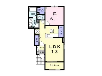 エイトアベニュー(1LDK/1階)の間取り写真