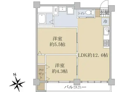 第一寿マンション(2LDK/1階)の間取り写真
