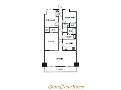 朝日プラザ堺東II(3LDK/6階)の間取り写真