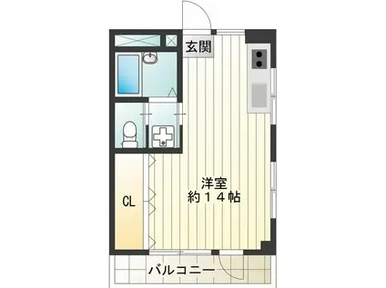 秋津トーマ(ワンルーム/4階)の間取り写真