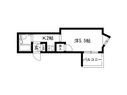 カーサ上社(ワンルーム/2階)の間取り写真