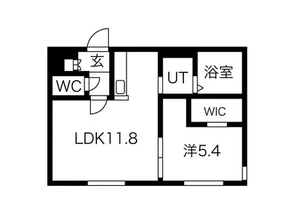 PECHE山鼻C(1LDK/3階)の間取り写真