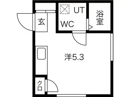 コンテル旗の台(ワンルーム/2階)の間取り写真