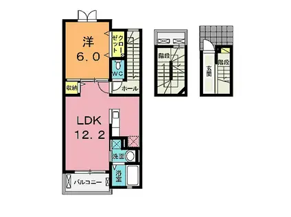 ティン・グローブVI(1LDK/3階)の間取り写真