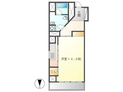 丸の内セントラルハイツ(ワンルーム/5階)の間取り写真