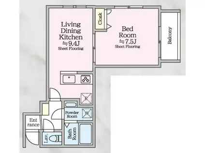 COLINA ALTA(1LDK/2階)の間取り写真