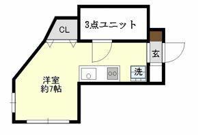 プラザマリーナ相模原(1K/3階)の間取り写真