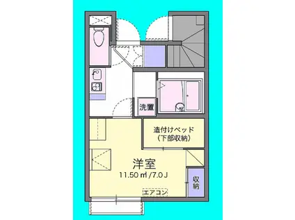 名鉄津島線 甚目寺駅 徒歩9分 2階建 築18年(1K/1階)の間取り写真