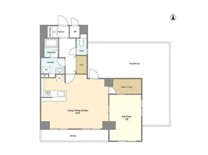 シェル中野弥生町(1LDK/5階)の間取り写真