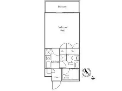 ザ・ ラドロー中目黒(1K/3階)の間取り写真