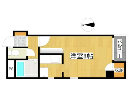 コーポミギワ(ワンルーム/2階)の間取り写真