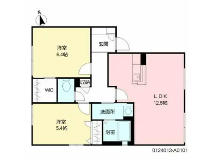 コートビレッジ本鳥栖A棟(2LDK/1階)の間取り写真