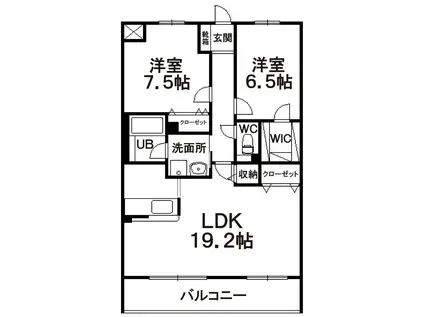 フォルク本宮(2LDK/3階)の間取り写真
