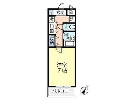 グランヴァン新宿柏木(1K/3階)の間取り写真