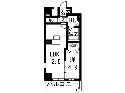 IRIC(1LDK/8階)の間取り写真