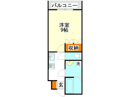 ロイヤルヒルズII(1K/1階)の間取り写真