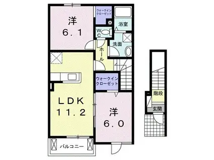 サンリットヒル III(2LDK/2階)の間取り写真