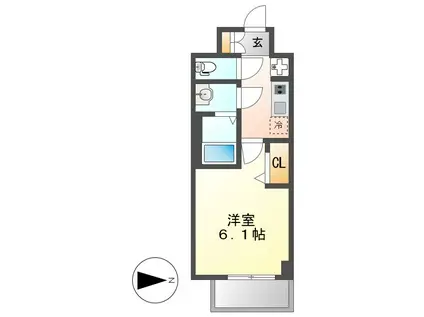 プレサンス広小路通葵(1K/13階)の間取り写真