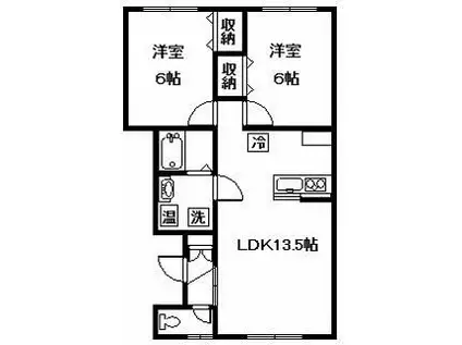 エリーズ(2LDK/1階)の間取り写真