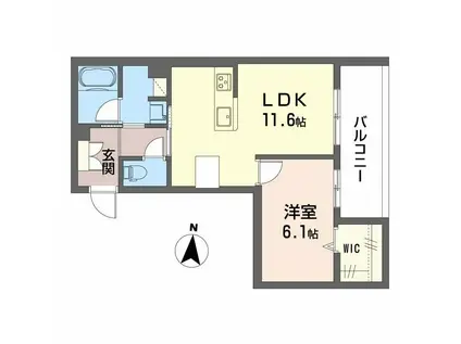 シャーメゾン グリシーヌ西台(1LDK/2階)の間取り写真