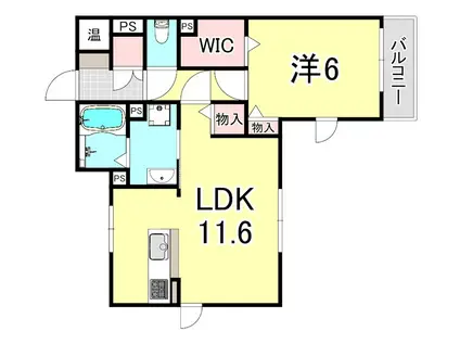 ボヌール本山中町(1LDK/3階)の間取り写真