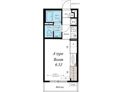 リブリ・エクセル長洲(1K/3階)の間取り写真