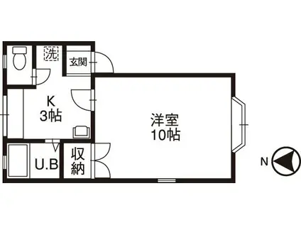 マーセルエステート(1K/1階)の間取り写真