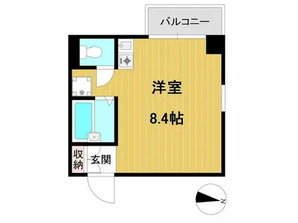 大協マンション(ワンルーム/2階)の間取り写真