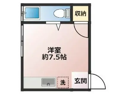 カーサ明神(ワンルーム/1階)の間取り写真