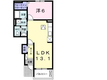 スウィート II(1LDK/1階)の間取り写真