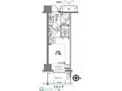 MFPRコート木場公園(1K/4階)の間取り写真