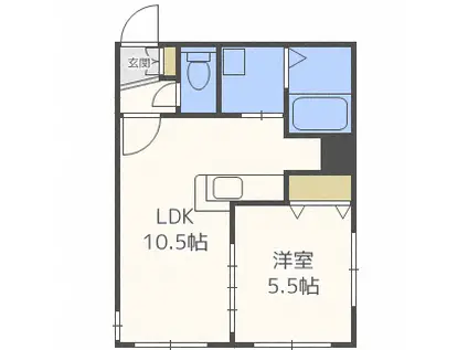 ウッドストック福住(1LDK/1階)の間取り写真