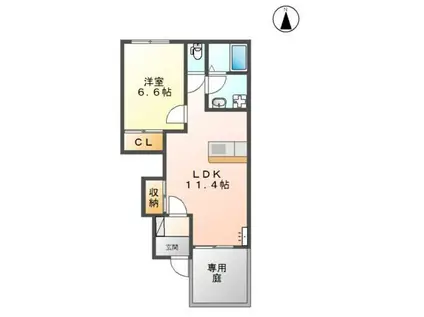 クレストール(1LDK/1階)の間取り写真