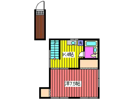 東京メトロ丸ノ内線 新大塚駅 徒歩5分 2階建 築66年(1K/1階)の間取り写真