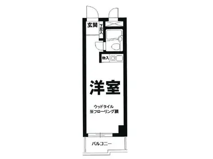 スカイコート市ヶ谷(ワンルーム/1階)の間取り写真